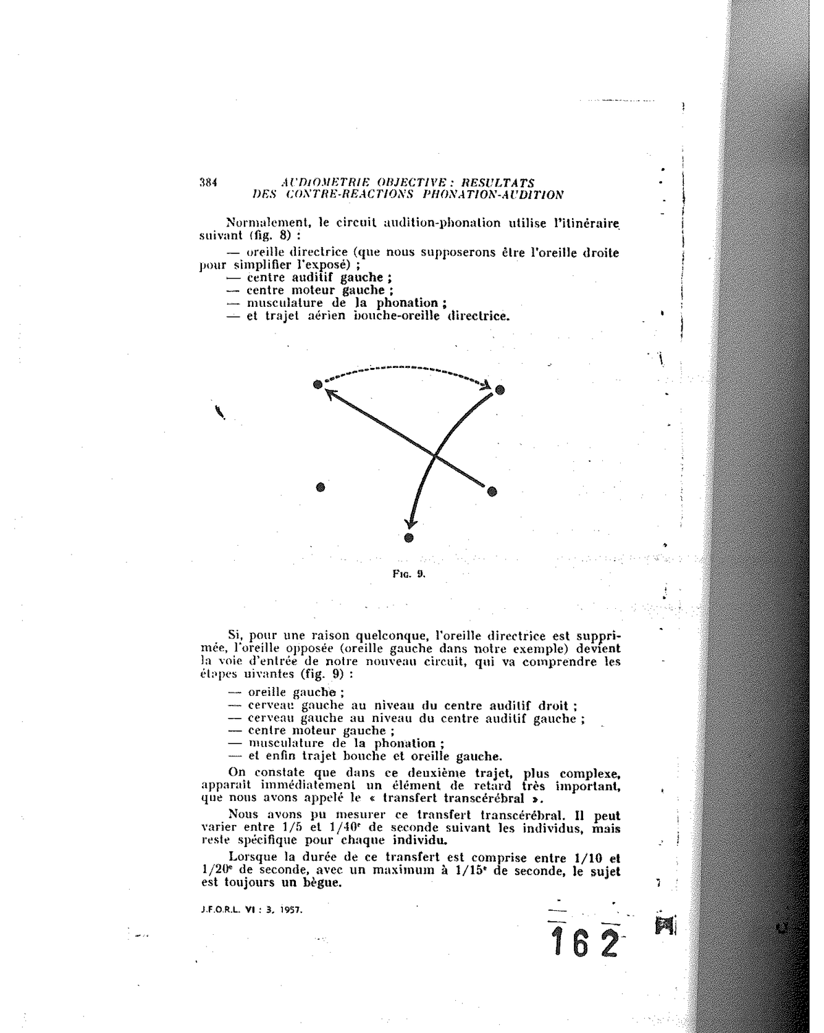 Fig. 9 — Itinéraire perturbé après suppression de l’oreille directrice : la voie